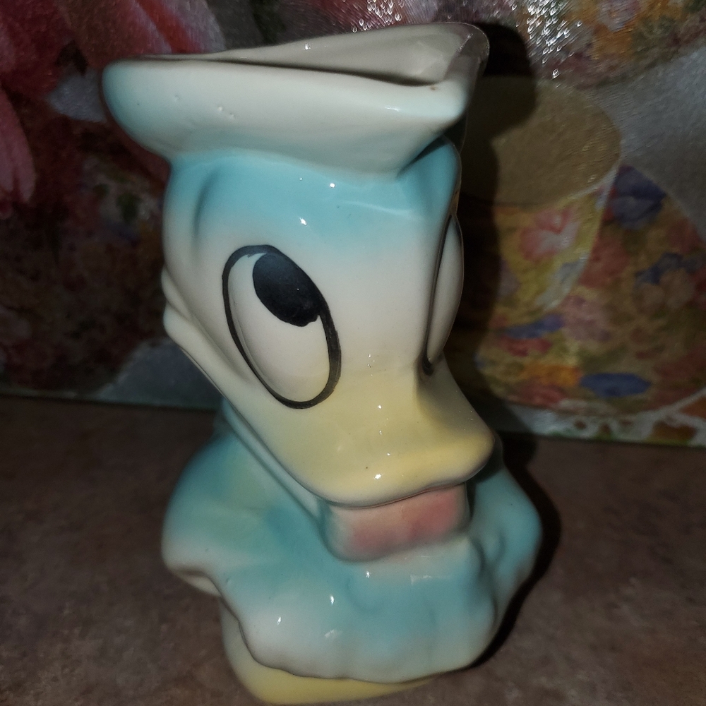 American Bisqie Donald Duck Pottery Pitcher